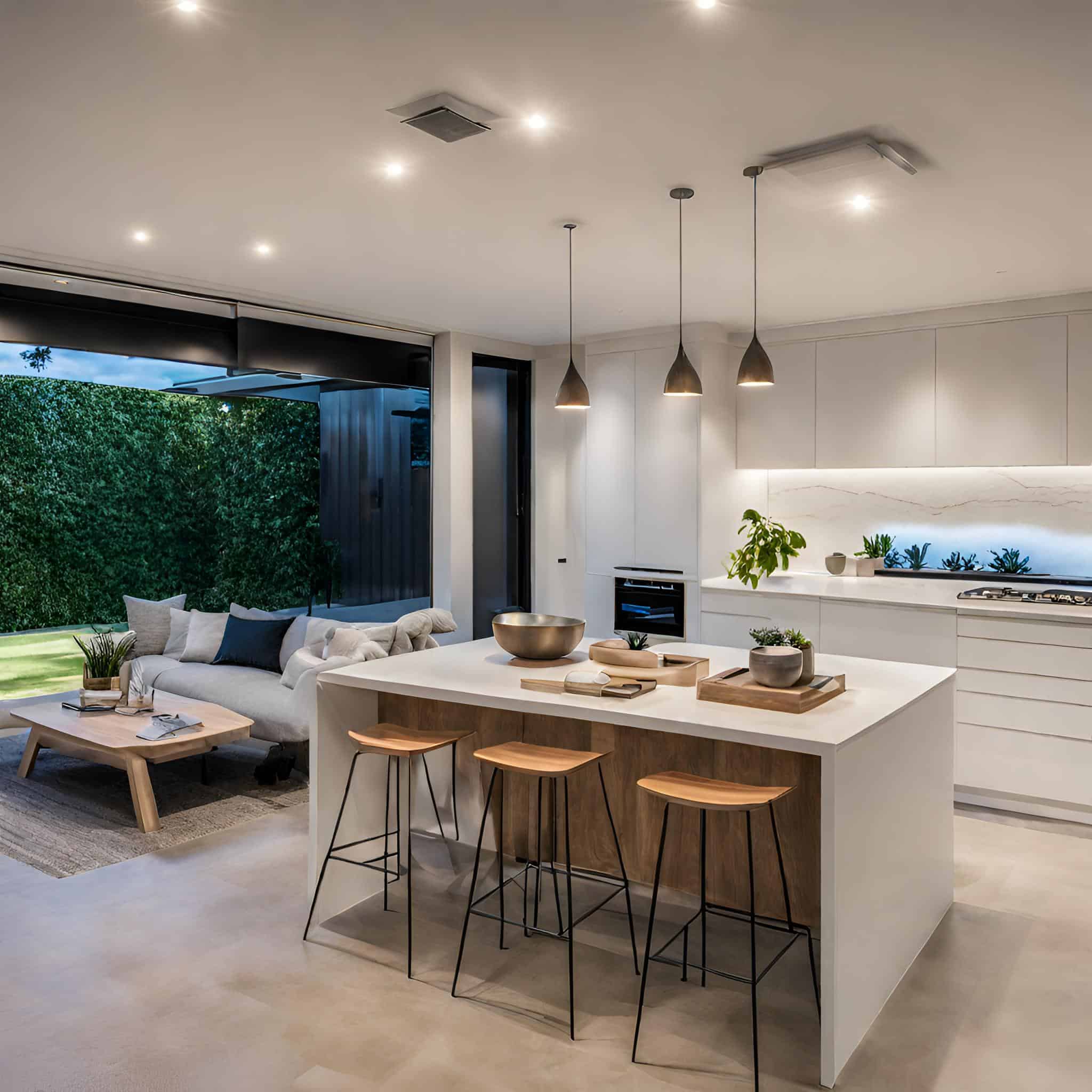 Residential Kitchen showcasing lighting and also elegance for our residential customers