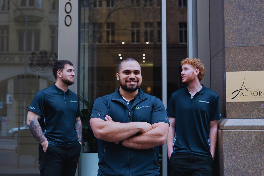 JEN Electrical's team preparing to complete a project in the Melbourne Area